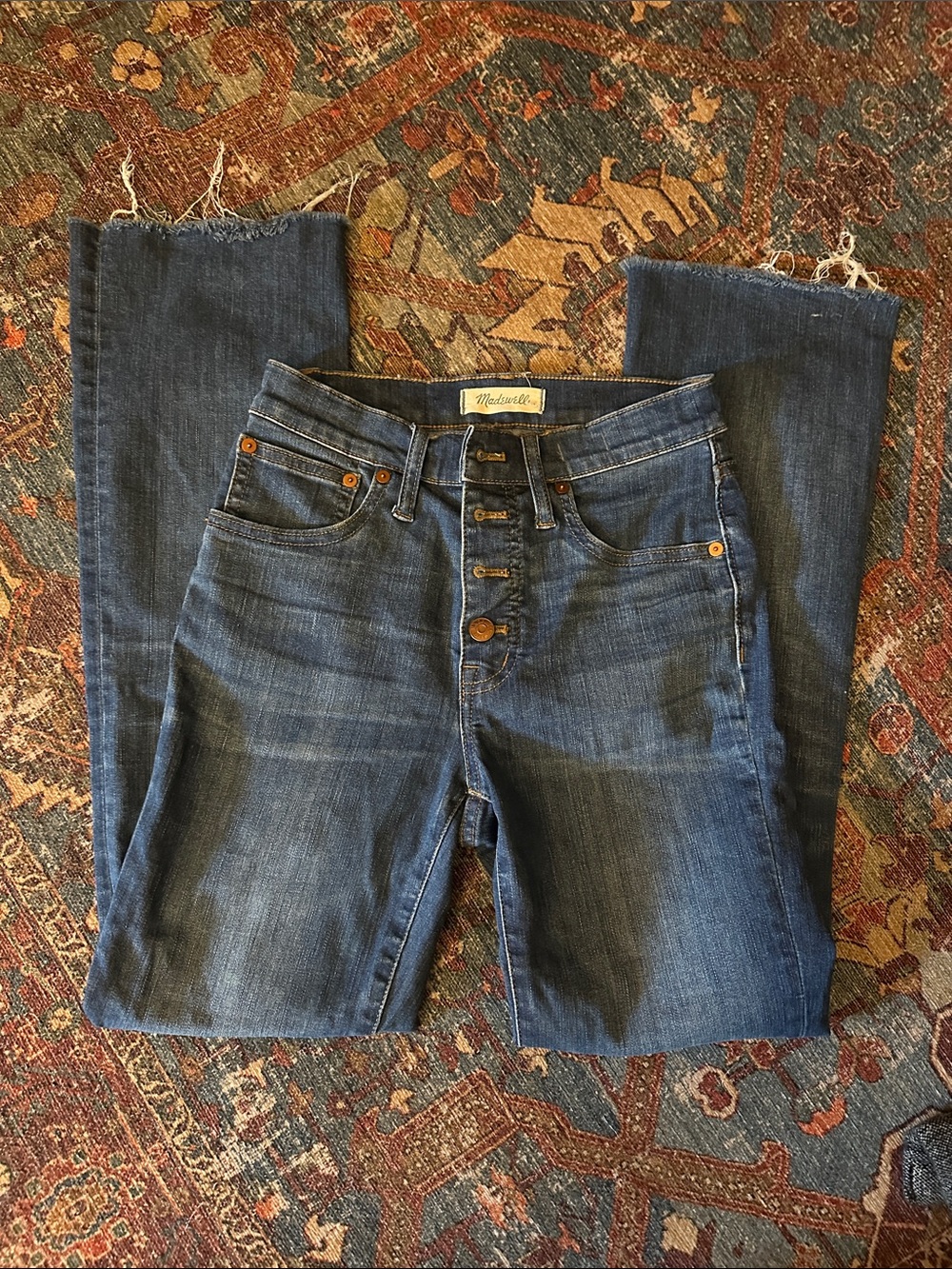 Madewell Cali Demi-Boot Button-Fly Raw Hem Jeans
